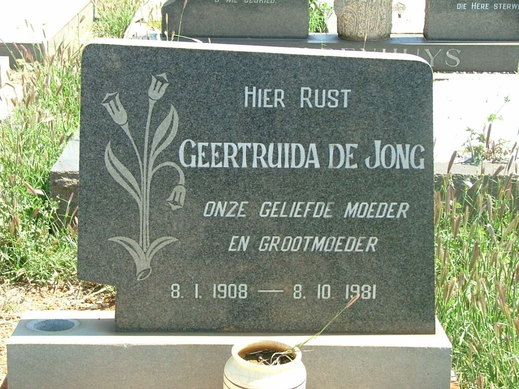 JONG Geertruida, de 1908-1981