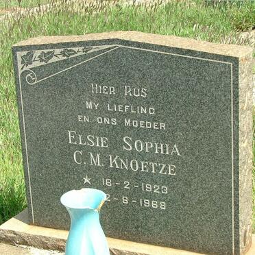 KNOETZE Elsie Sophia C.M. 1923-1968