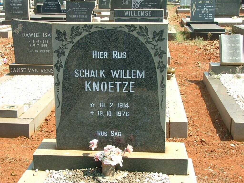 KNOETZE Schalk Willem 1914-1976