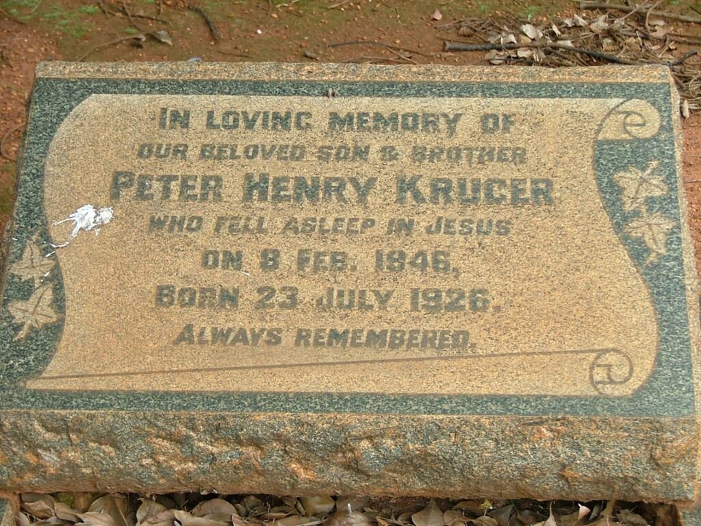 KRUGER Peter Henry 1846-1926