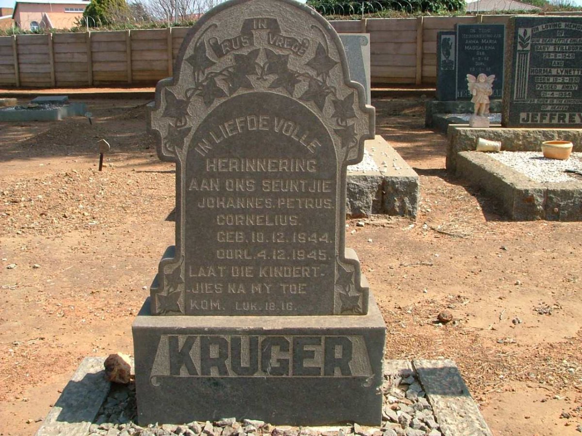 KRUGER Johannes Petrus Cornelius 1944-1945