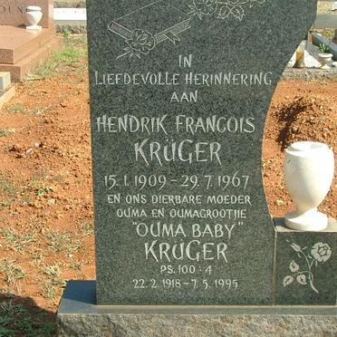 KRÜGER Hendrik Francois 1909-1967 &amp; Baby 1918-1995