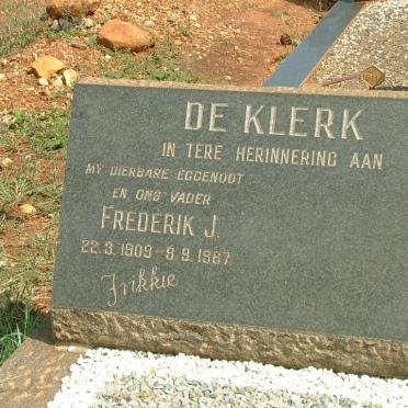 KLERK Fredrik J., de 1909-1967
