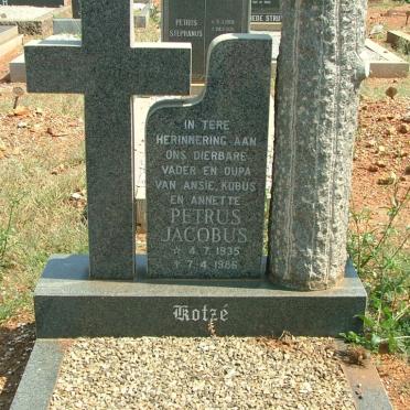 KOTZÉ Petrus Jacobus 1935-1986