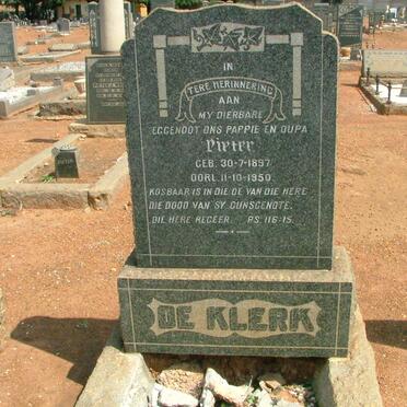 KLERK Pieter, de 1897-1950