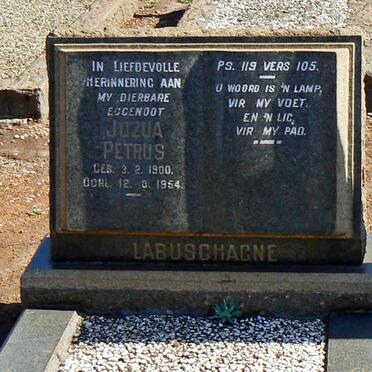 LABUSCHAGNE Jozua Petrus 1900-1854