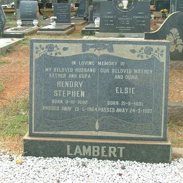 LAMBERT Hendry Stephen 1892-1964 &amp; Elsie 1901-1987