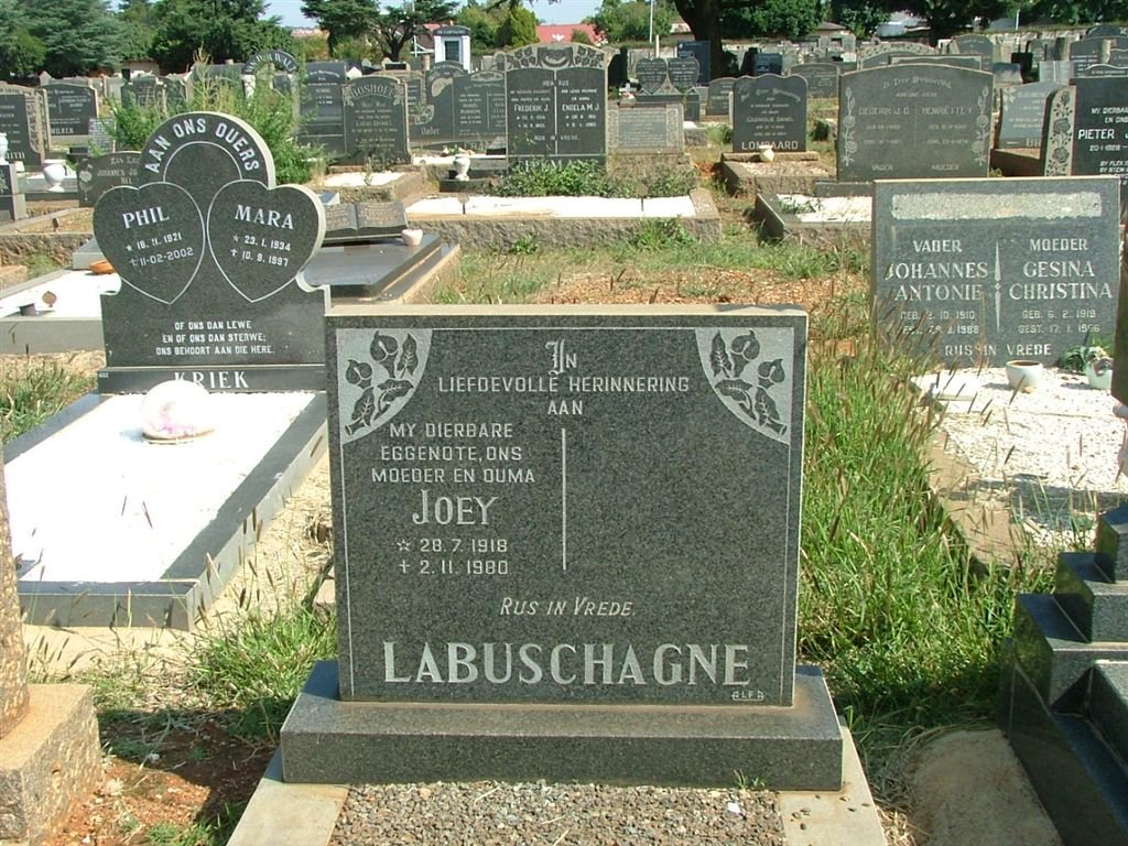 LABUSCHAGNE Joey 1918-1980