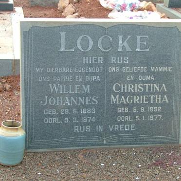 LOCKE Willem Johannes 1883-1974 &amp; Christina Magrietha 1892-1977