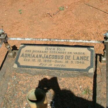 LANGE Adriaan Jacobus, de 1896-1945