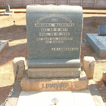 LOMBARD Johanna Magrietha 1877-1938