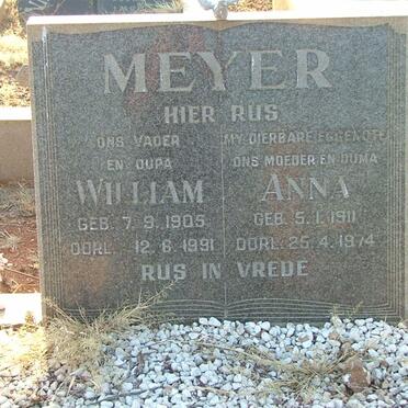 MEYER William 1905-1991 &amp; Anna 1911-1974