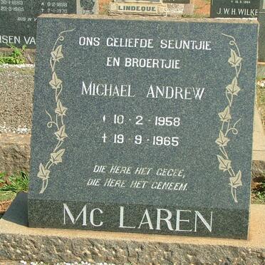 McLAREN Michael Andrew 1958-1965