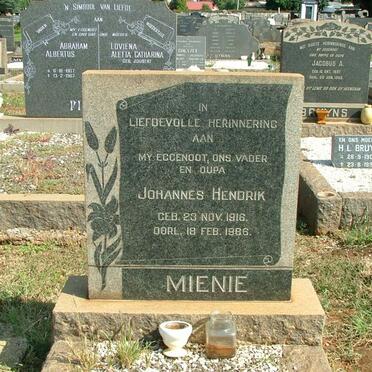 MIENIE Johannes Hendrik 1916-1966