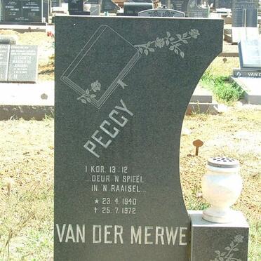 MERWE  Peggy, van der 1940-1972