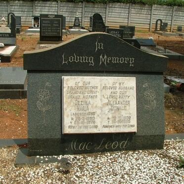 MacLEOD Alexander Donald 1902-1985 &amp; Dezina Maria LABUSCHAGNE 1890-1976