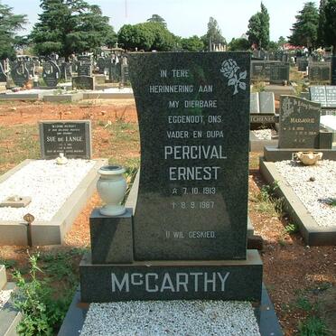 McCARTHY Percival Ernest 1913-1987