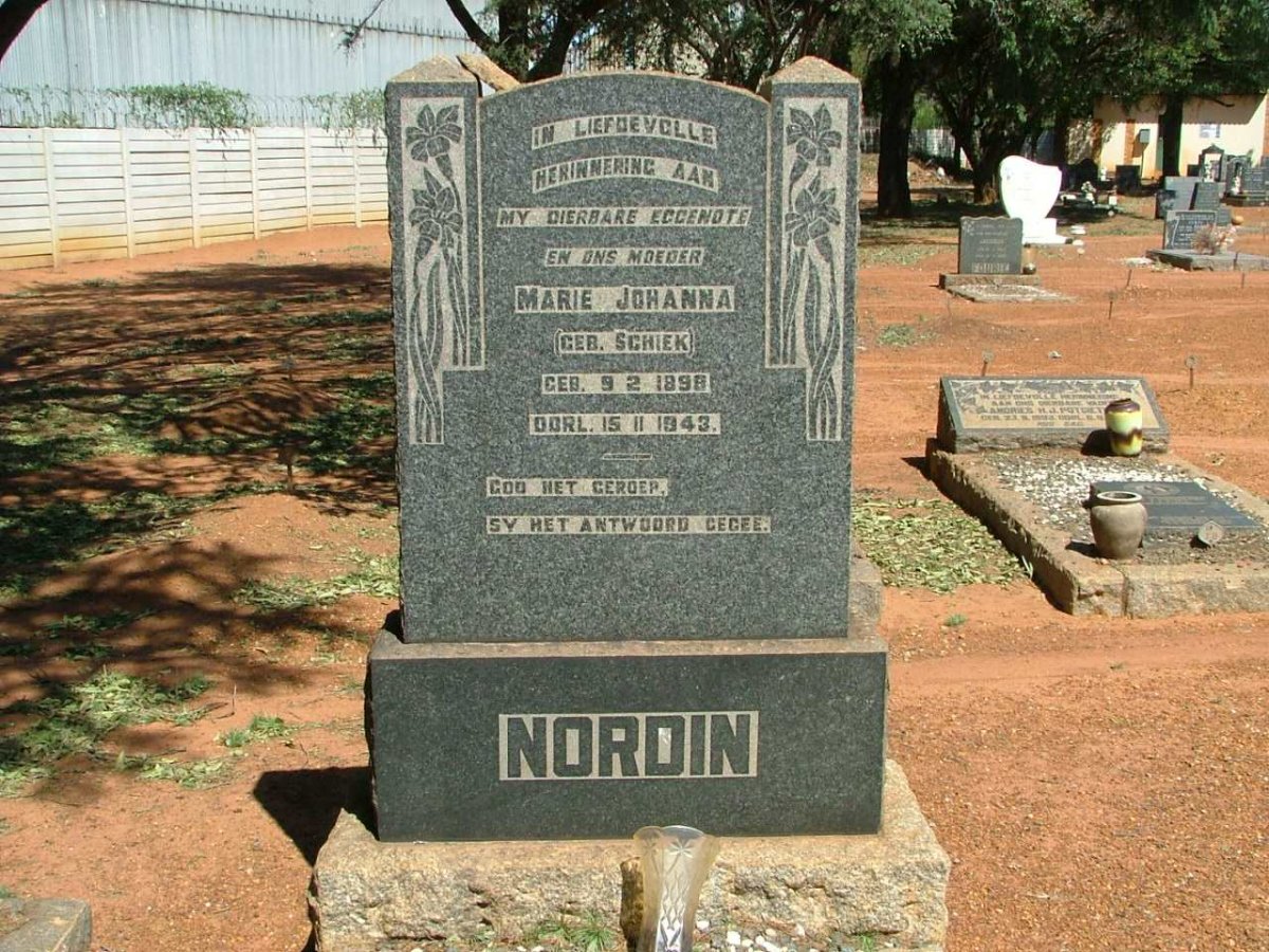 NORDIN Marie Johanna nee SCHIEK 1898-1943