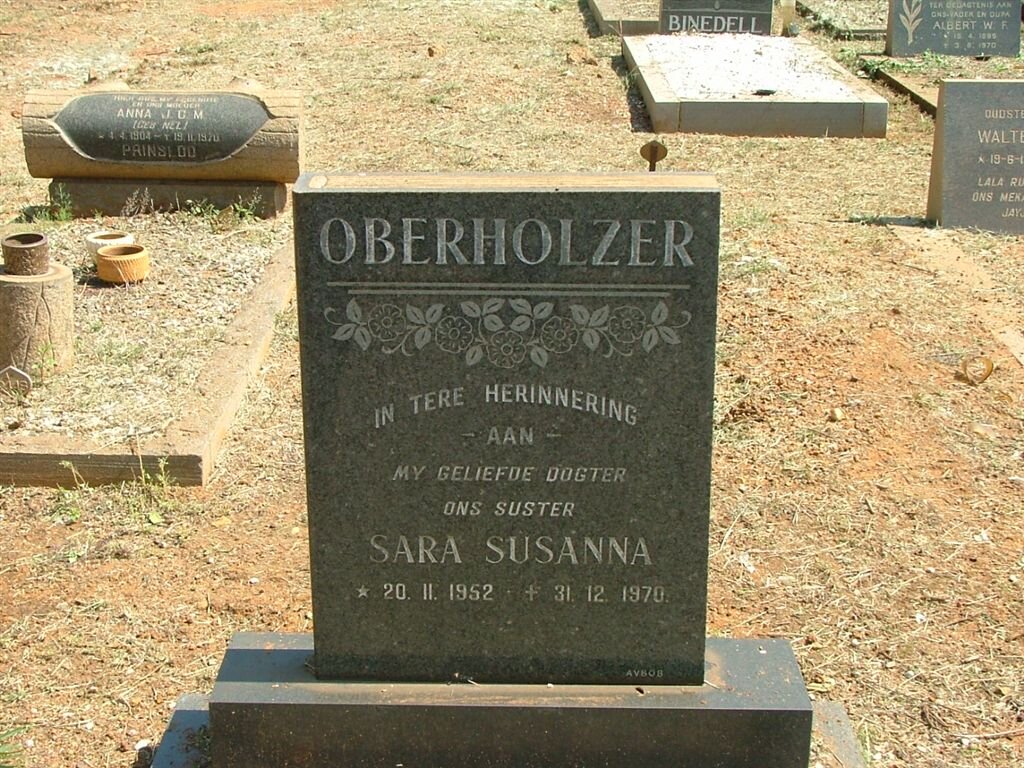 OBERHOLZER Sara Susanna 1952-1970