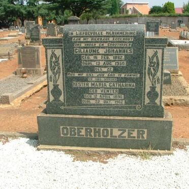 OBERHOLZER Giliaume Johannes 1882-1950 &amp; Hester Maria Catharina VENTER 1890-1952