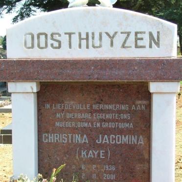OOSTHUYSEN Christina Jacomina 1936-2001