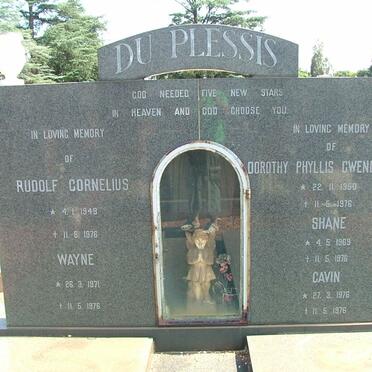 PLESSIS Rudolf Cornelius, du 1949-1976 &amp; Dorothy Phyllis Gwendoline 1950-1976