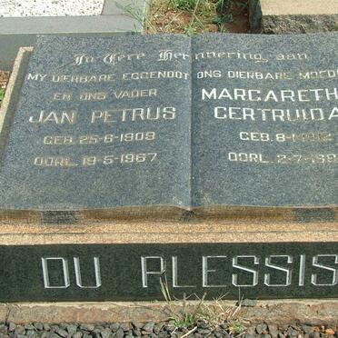 PLESSIS Jan Petrus, du 1909-1967 &amp; Margaretha Gertruida 1912-1986