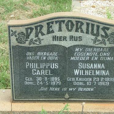 PRETORIUS Philippus Carel 1895-1979 &amp; Susanna Wilhelmina KRUGER 1899-1969