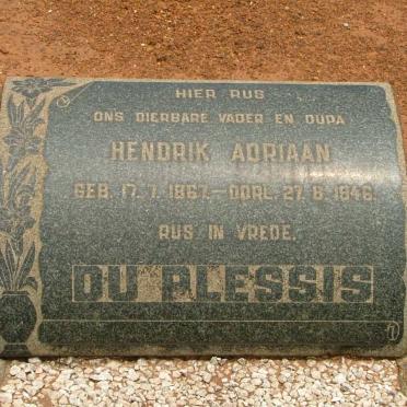 PLESSIS Hendrik Adriaan, du 1867-1946