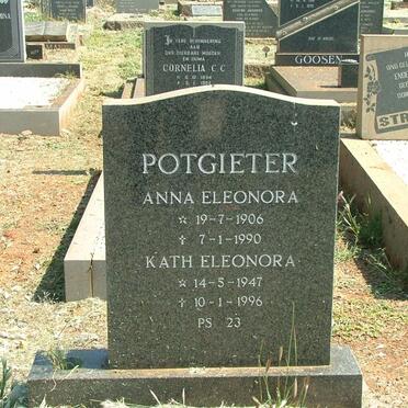 POTGIETER Anna Eleonora 1906-1990 :: POTGIETER Kath Eleonora 1947-1996