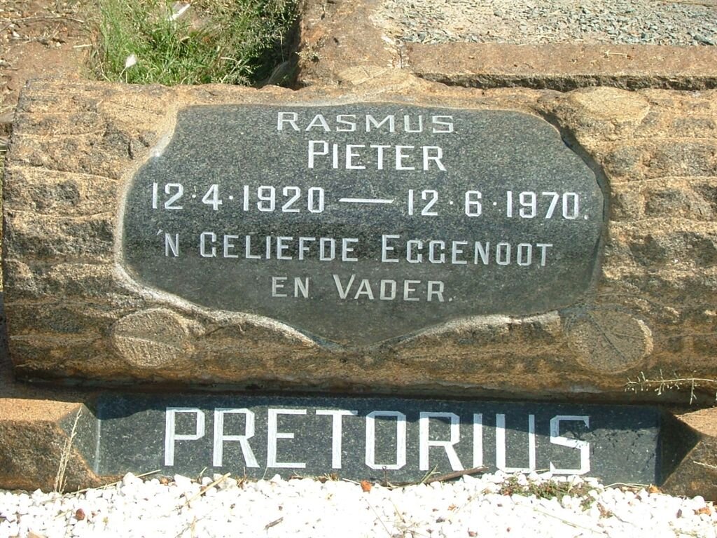 PRETORIUS Rasmus Pieter 1920-1970