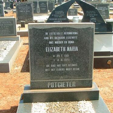 POTGIETER Elizabeth Maria 1921-1975