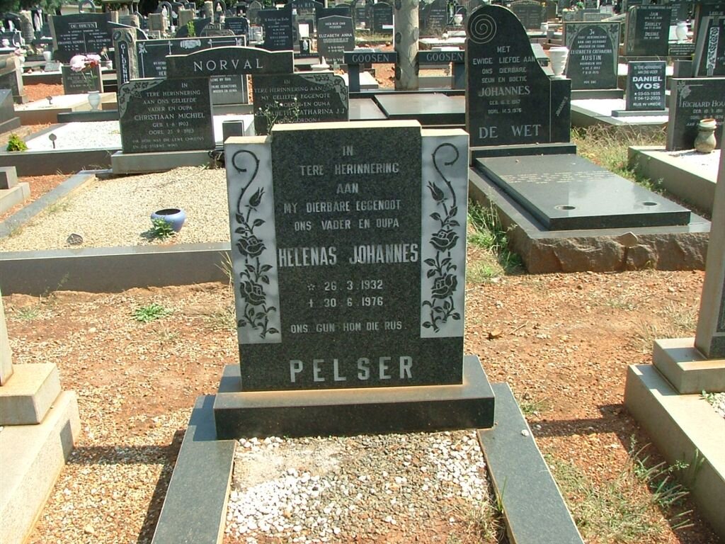 PELSER Helenas Johannes 1932-1976