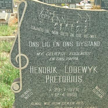 PRETORIUS Hendrik Lodewyk 1928-1968