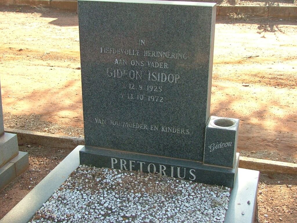 PRETORIUS Gideon Isidor 1925-1972