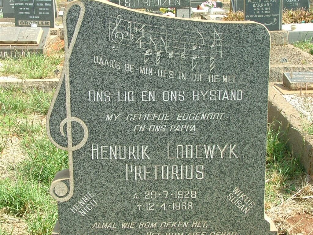 PRETORIUS Hendrik Lodewyk 1928-1968