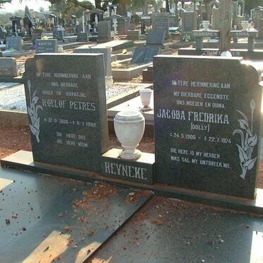 REYNEKE Roelof Petres 1906-1982 &amp; Jacoba Fredrika 1906-1974