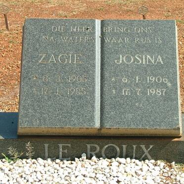 ROUX  Zagie, le 1905-1985 &amp; Josina 1906-1987