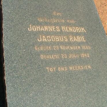 RABIE Johannes Hendrik Jacobus 1885-1943