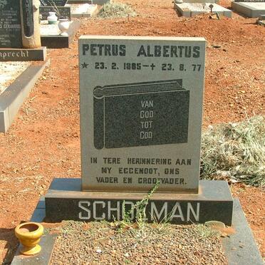 SCHOEMAN Petrus Albertus 1885-1977