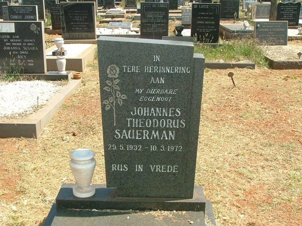 SAUERMAN Johannes Theodorus 1932-1972