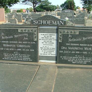 SCHOEMAN Hermanus Christiaan 1879-1966 &amp; Dina Margarietha Wilhelmina ELS 1891-1980