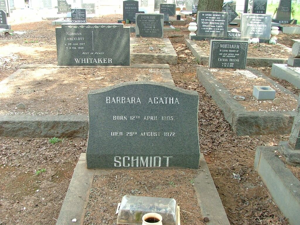 SCHMIDT Barbara Agatha 1905-1972