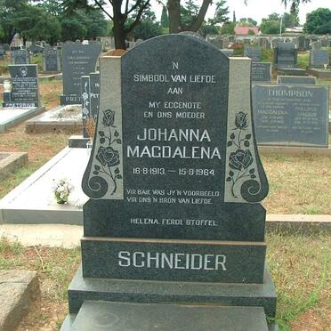 SCHNEIDER Johanna Magdalena 1913-1964