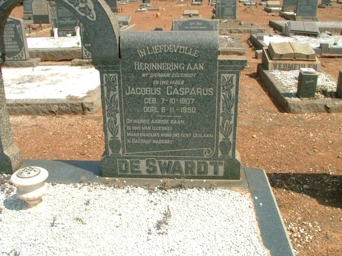 SWARDT Jacobus Casparus, de 1907-1950
