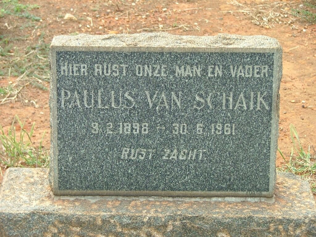 SCHAIK Paulus, van 1898-1961