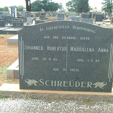 SCHREÜDER Johannes Hubertus -1965 &amp; Magdalena Anna -1964