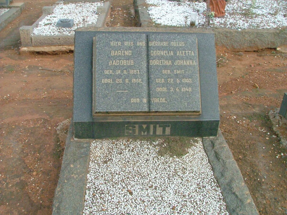 SMIT Barend Jacobus 1887-1952 &amp; Cornelia Aletta Dorethia Johanna SMIT 1903-1949