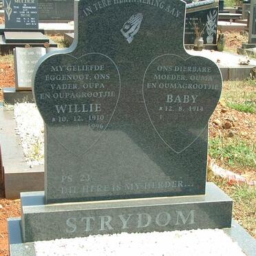 STRYDOM Willie 1910-1996 &amp; Baby 1914-