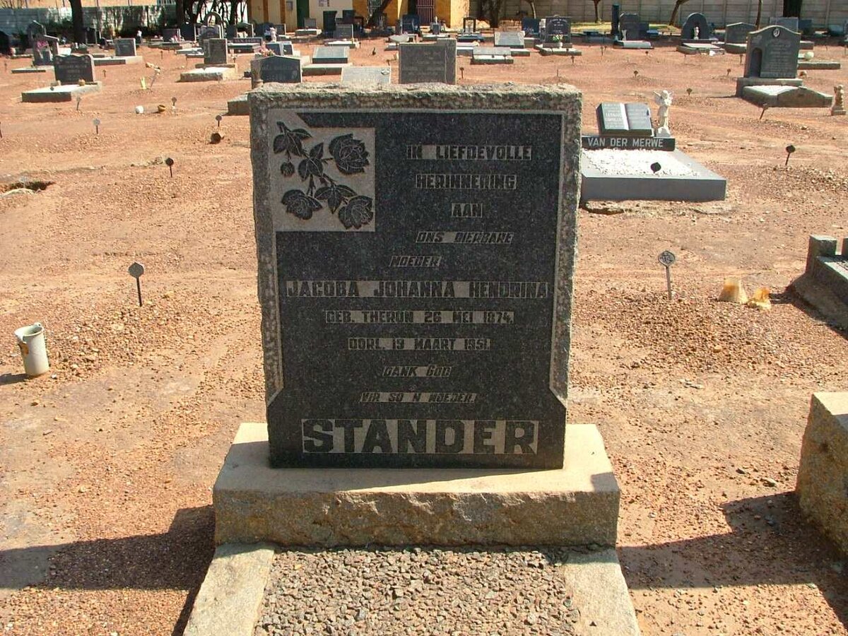 STANDER Jacoba Johanna Hendrina nee THERON 1874-1951